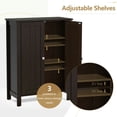 thumbnail image 2 of Resenkos 2-Door Bathroom Floor Storage Cabinet Space Saver Organizer-Brown, Bathroom Cabinets for Entryway Storage, Home Office Furniture, 2 of 9
