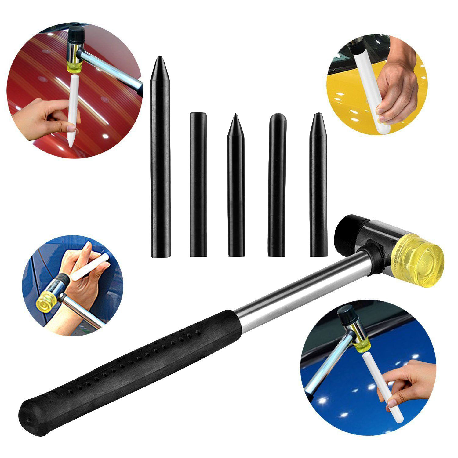 Tap Down Kits Pops a Rubber Hammer Dent Puller for Car Body Paintless