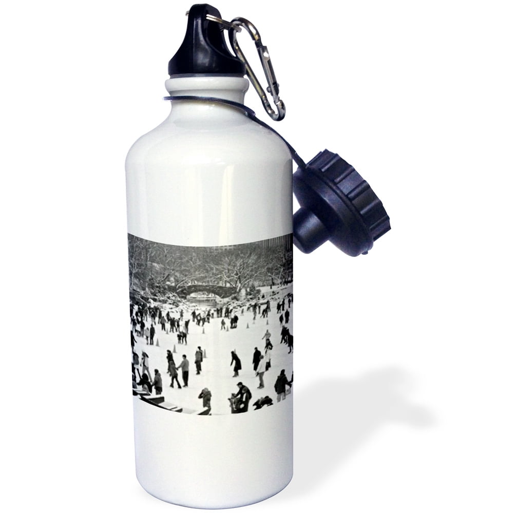 3dRose Snow blizzard in Central Park Manhattan New York City Ice Skate Ring, Sports Water Bottle, 21oz by Supplier Generic