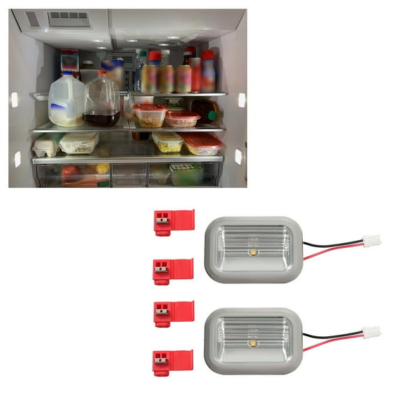 Kojem 2PCS Refrigerator LED Light Module for Whirlpool Kitchen Aid Jenn-Air W11462342 Chrome