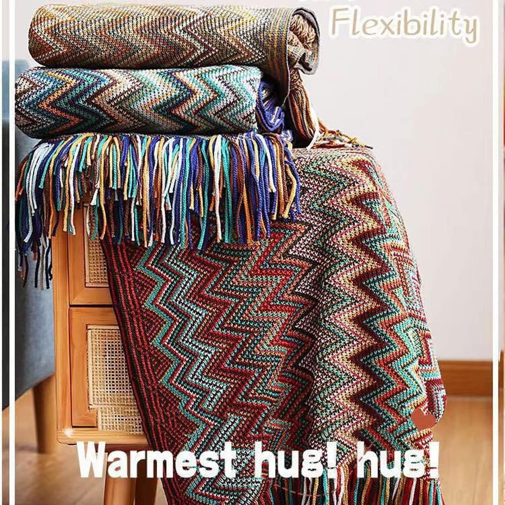 Namzi Bohemian Style Sofa Throws, Warm Thick Armchair Cover Soft Blanket, Sofa and Living Room Accent Decor,Yellow(51.18*70.87inch)