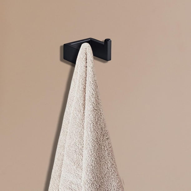Ganchos de pared de acero inoxidable Macarena colgantes para toalla ropa sombrero bolsa de garaje baño Negro 65x4x6cm Ganchos Adhesivos