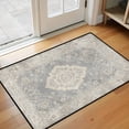 thumbnail image 6 of Washable Vintage Kitchen Mat 31"x20" Non Slip Soft Plush Low Profile Kitchen Rug, Distressed Medallion Oriental Style Sink Mat for Laundry Room Bedroom Office, 6 of 6