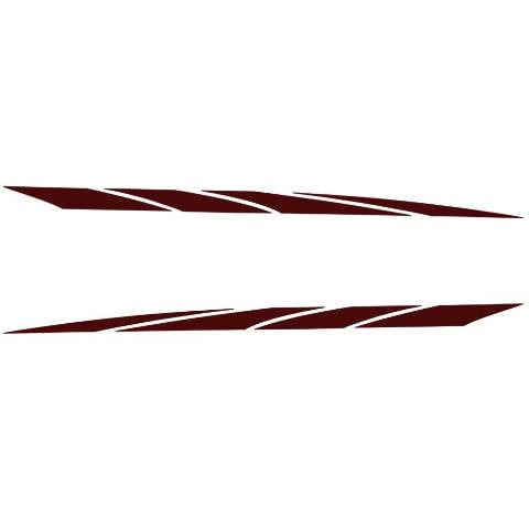 Boat Graphic Decal Sticker | Fishing Pontoon 71 3/4 x 3 Inch Maroon (Set of 2)