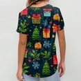 thumbnail image 4 of Garbnen Christmas Scrub Tops V Neck Short Sleeve Women Tops Holiday Print Nurse Uniform with Pockets S-5XL, 4 of 5