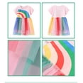 thumbnail image 3 of WIBACKER Toddler and Little Girl's Casual Short Sleeve Tutu Skater Princess Dress - Rainbow, 3 of 7