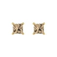 thumbnail image 3 of Clara Pucci 1.5Ct Synthetic Yellow Moissanite Princess Cut VVS1 Push Back Stud 14k Solid hypoallergenic Gold Designer Earrings For April, 3 of 7