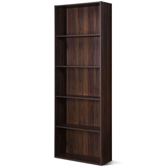 Tangkula 5-Tier Modern Multi-Functional Bookcase, 23.50 x 9.50 x 23.50 in