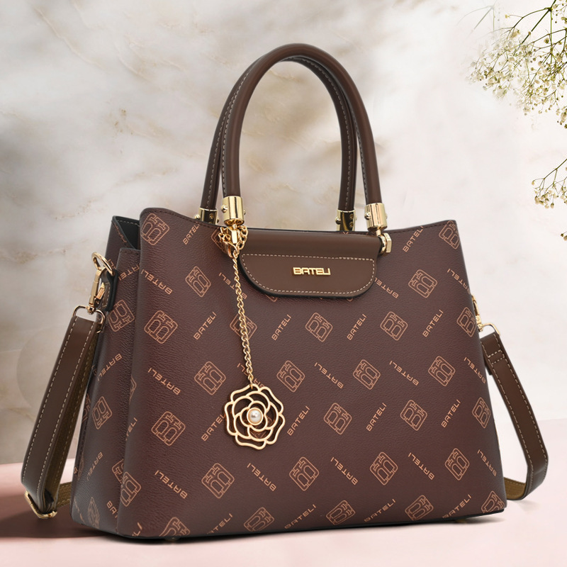 Purses and Handbags for Women Printed Shoulder Tote Bags Retro Top Handle Satchel Vegan Leather Work Bag Designer Crossbody Bag