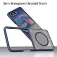 thumbnail image 5 of Asuwish Compatible with Samsung Galaxy Z Flip 7 5G 2025 Magnetic Phone Case Translucent Matte Anti-fingerprint Back Military Grade DropProof Shockproof Protective Cover for ZFlip7 Z7 Women Men Blue, 5 of 9