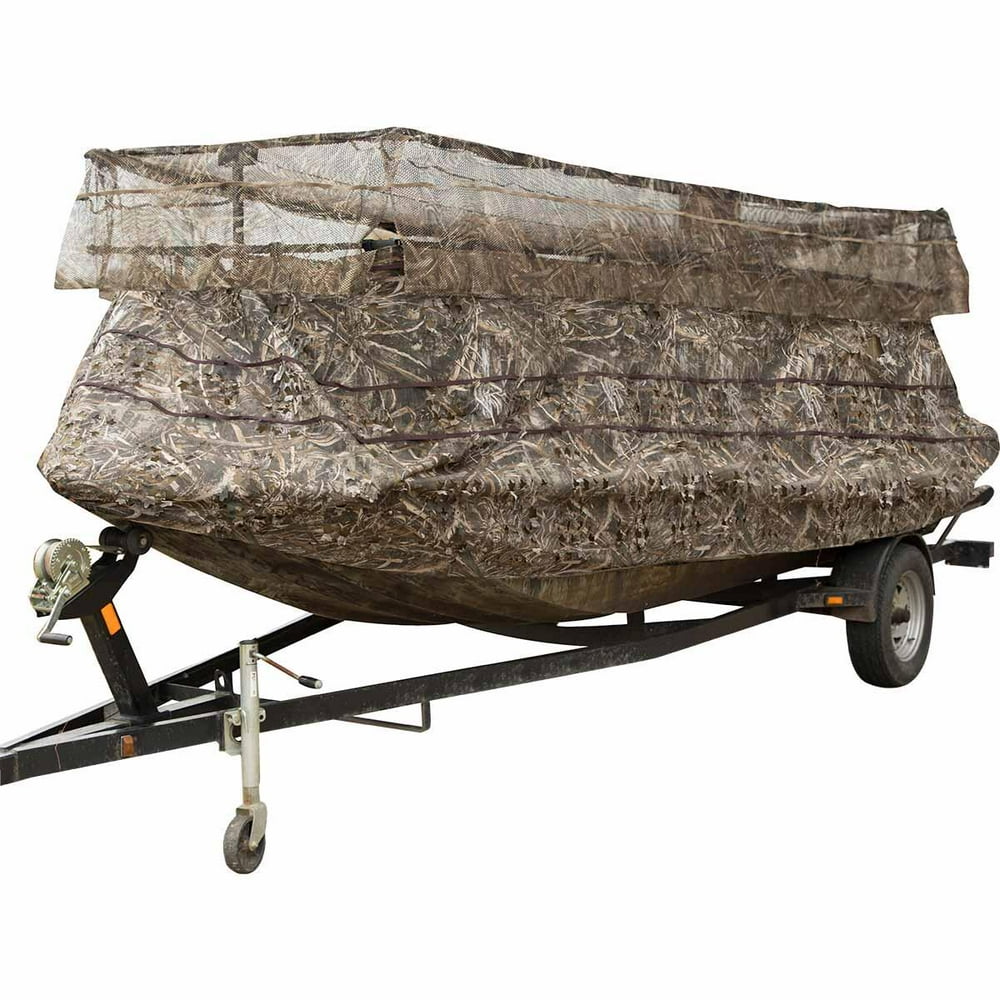 Drake Waterfowl Ghillie Boat Blind with NoShadow Dual Action Top
