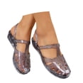 thumbnail image 3 of HOWPAY Womens Sandals Glitter Clear Flats on Hollow out Slides Closed Toe Summer Beach Jelly Shoes Comfortable Casual Slippers Grey 39, 3 of 9