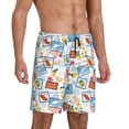 thumbnail image 2 of Wukai Summer Stamp Men’s Short Pajama Pants With Pockets Soft Sleep Pj Shorts for Men-Small, 2 of 6