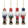 thumbnail image 4 of Pack of 4 Red Blue and Green Decorative Wooden Christmas Nutcracker Ornaments 5", 4 of 5