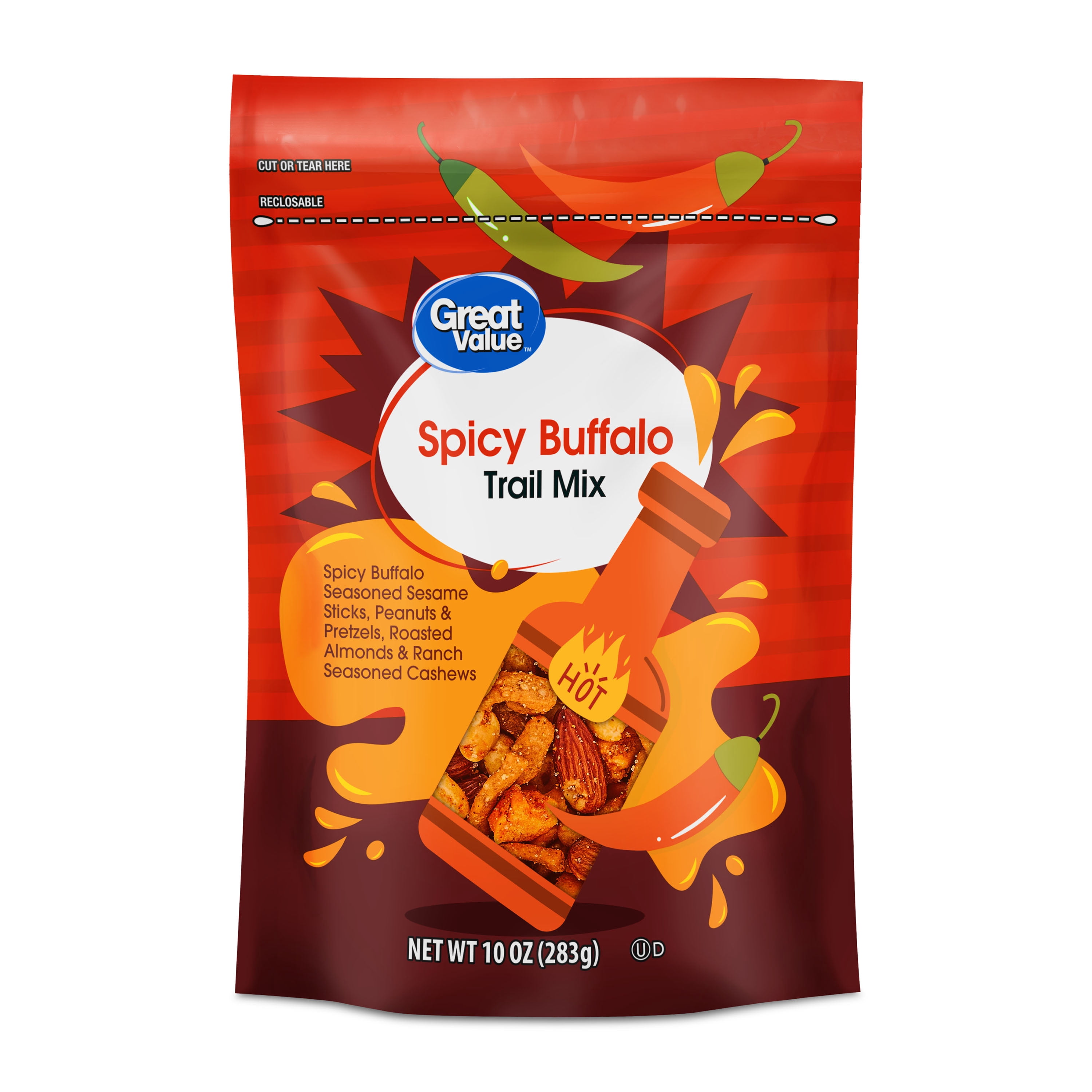 (6 pack) Great Value Spicy Buffalo Trail Mix, 10 oz