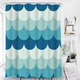 thumbnail image 4 of Ducha Con Ondas Japonesas, Cortina Impermeable, Juego De Cortinas De Baño Con Ondas Marinas Geométricas Con 12 Ganchos Moyic HA044691-03, 4 of 6