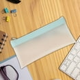 thumbnail image 3 of Under $1 Pencil Case, Hwkond Simples Frosted Semi Transparent Thickened Pencil Case for Student Exams Portable Stationery Bag Large Capacity Stationery Box Back to College, 3 of 9