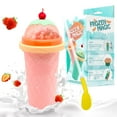 thumbnail image 1 of Slushie Cup, Smoothie Cups with Lids & Straws, Slushy Cup for Juices, Milk and Ice Cream Make, Portable Frozen Magic Slushie Cup Maker for Kids, Friends and Family (Pink), 1 of 4