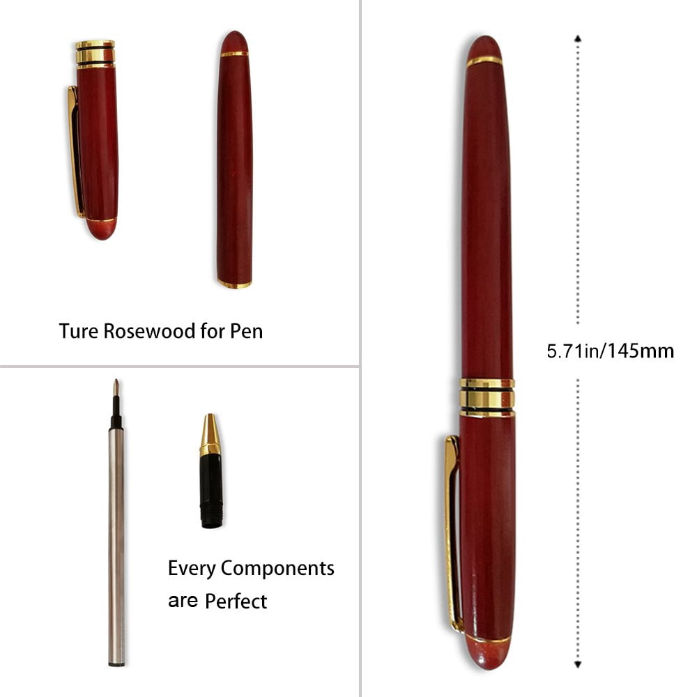 3 Wooden Pens Set With Gift Case/best Writing Fountain Fancy Ballpoint Pen And Luxury Gel Ink Refills  Promotional Business Designer