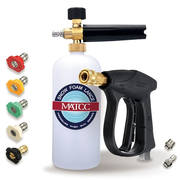 Toytexx Adjustable Foam Cannon Sprayer Set with Snow Foam Lance, 5 Spray Nozzles, 3/8" M22 Quick Connectors for Power Pressure Washer