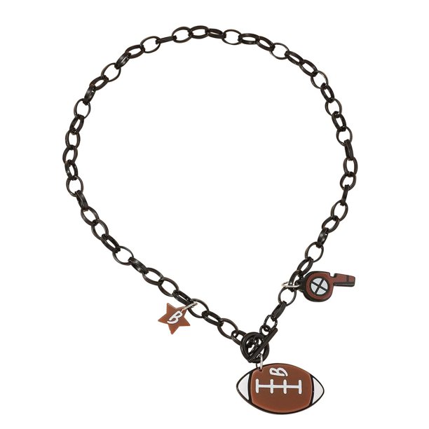 Super Muñeca Rugby Acrílico Collar Tendencia de la Moda Juvenil Campus Deportes Estilo Collar