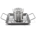 thumbnail image 1 of Soporte para asador de pollo - Soporte de acero inoxidable - Parrilla para parrilla, horno - Apto para lavavajillas - Incluye 4 pinchos para verduras, 1 of 5