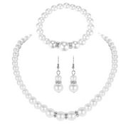 Pearl Necklace Women Wedding Bridal Jewelry Earring Decor Round Sendacake Valentines Kit Bride Bracelet Miss