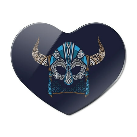

Nordic Viking Warrior Helmet with Horns Heart Acrylic Fridge Refrigerator Magnet