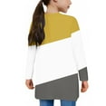 thumbnail image 5 of PWPSG Teen Girl Casual Cardigan Color Block Tunic Tops Lightweight Open Front Long Sleeve Top Fashion Daily Outfits with Pockets Yellow 9 Years, 5 of 8
