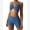 Navy Blue, variant on IBTOM CASTLE Workout Sets for Women 2 Piece Twist Front Halter Sports Bras High Waist Biker Shorts Exercise Gym Yoga Outfit Navy Blue