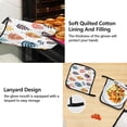 thumbnail image 4 of Flat Colorful Leaves Apron Set with Oven Mitts Pot Holders Set of 5 Kitchen Stuff Accessories, 4 of 6