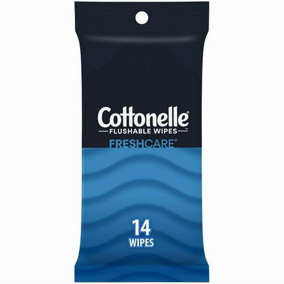 Cottonelle Lingettes Jetables Fraîches pour Adultes, 1 Paquet Jetable, 14 Lingettes Jetables au Total