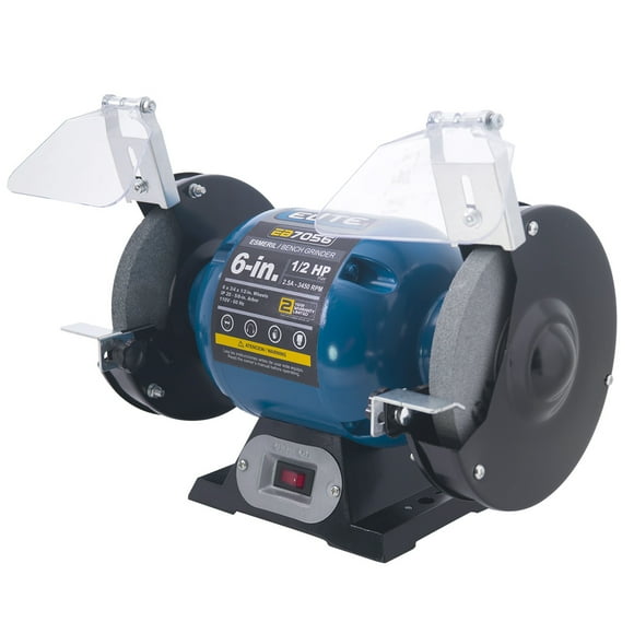 Esmeril de Banco Elite 1/2 HP Incluye 2 Piedras de 6 y Micas Transparentes