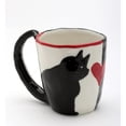 thumbnail image 3 of Ceramic Black and White Cat Mug, Cat Lover Gift, Kitchen Decor, Gift for Her, 3 of 4