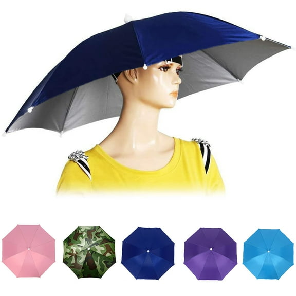 Sunjoy Tech Umbrella Hat, 25 inch Hands Free Umbrella Cap Anti-Rain Cap for Adults and Kids, Fishing Golf Gardening Sunshade Outdoor Headwear