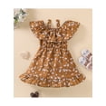 thumbnail image 2 of Seyurigaoka Little Girl’s Summer Floral Ruffle Boat Neck Suspender A-line Dress, 2 of 6