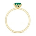 thumbnail image 2 of Rosec Jewels Certified Lab Grown Emerald Solitaire Engagement Ring - 6 mm Round Emerald Ring for Women - AAAA Quality, 18K Yellow Gold, US 5.00, 2 of 8