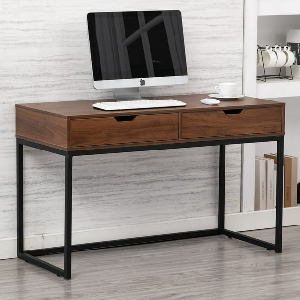 Bonzy Home Computer Writing Desk 47 inch 2Drawer Scandinavian Style