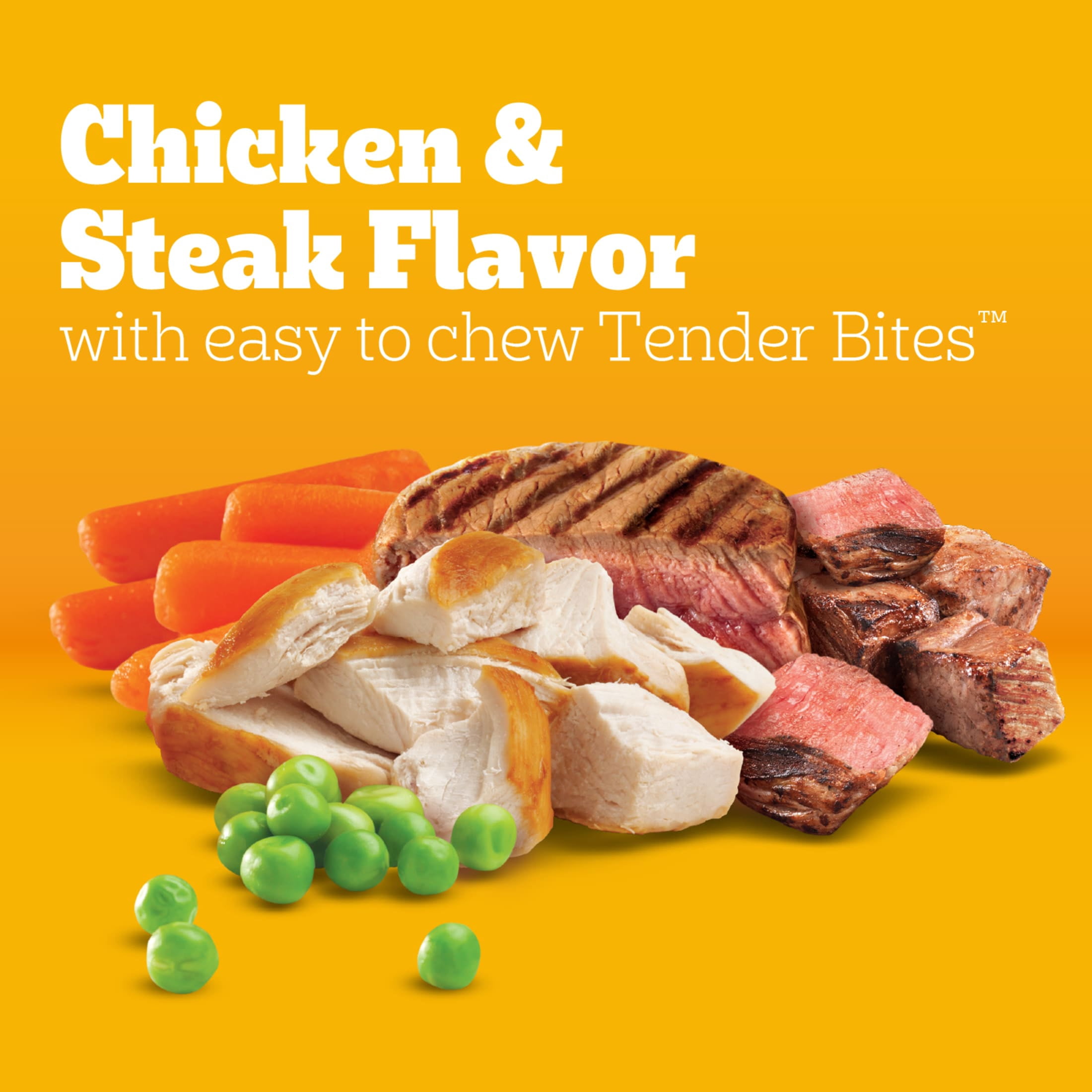 Pedigree Dry Dog Food Tender Bites for Small Breed Dogs, Adult Chicken and Steak Flavor, 14 lb. Bag