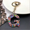 thumbnail image 2 of 2pcs Letter G Keychain for Women Resin Alphabet Initial Letter Cute Crystals Pendant Keyring for Girls, 2 of 3