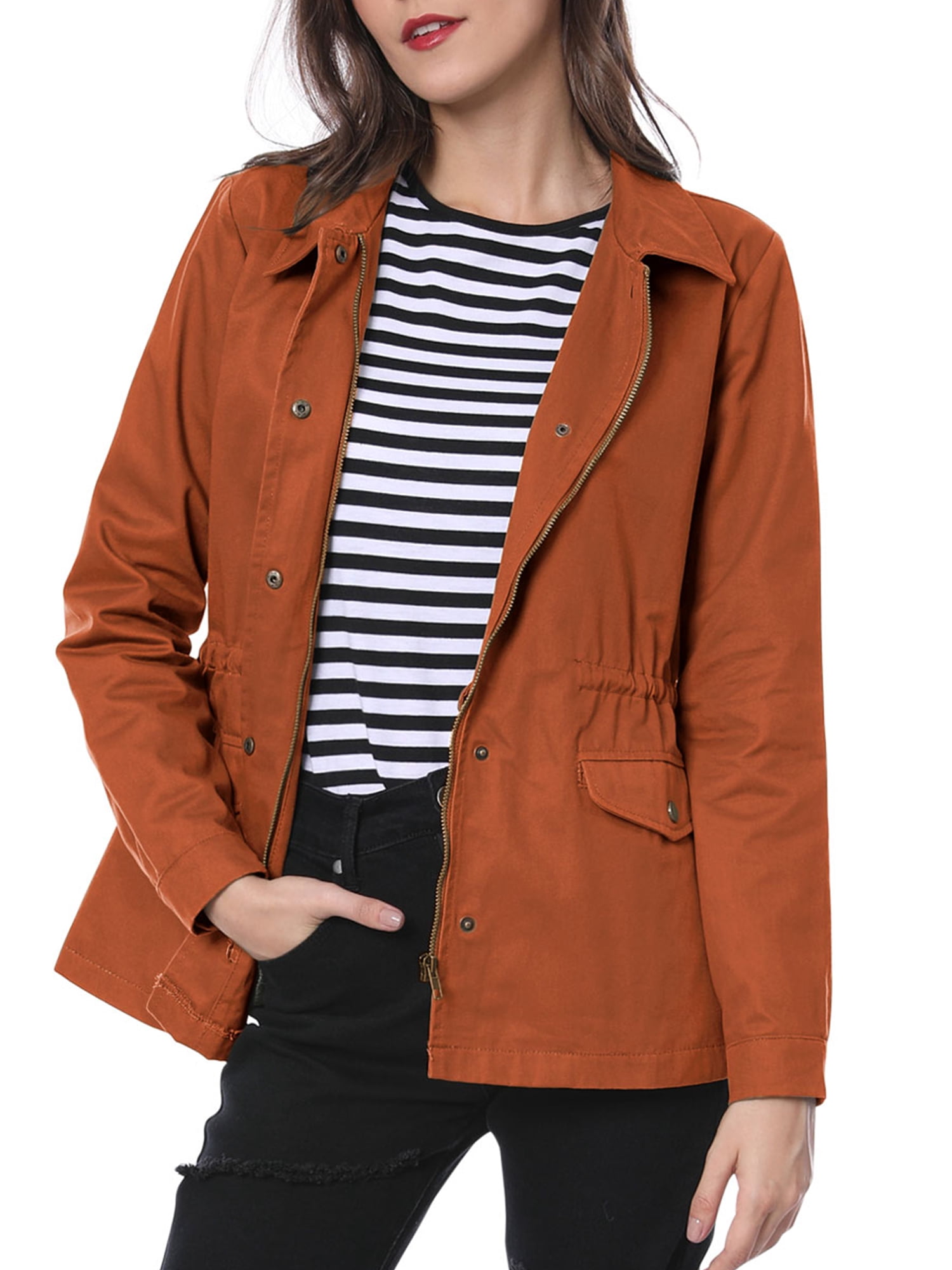 Allegra K Women's Drawstring Waist Flap 