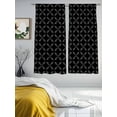 thumbnail image 4 of Black Morocco Sheer Curtains 72 Inch Length 2 Panels Set, Semi Transparent Voile Rod Pocket Curtains for Living Dining Room Bedroom Drapes Geometric Leaf Diamond Lattice Abstract, 4 of 6