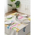 thumbnail image 3 of Happy Easter Suqare Tablecloth - 54 x 54 Inch, Spring Colorful Eggs Butterfly on Linen Waterproof & StainResistant Tablecloth, Washable Oil-proof Table Cover for Dining/Party/Wedding/Camping/Buffet, 3 of 9