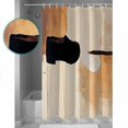 thumbnail image 4 of Beige Black Shower Curtain, 36" x 72", Abstract Art Mottled Graffiti Color Block Modern Waterproof Bathroom Curtain Washable Shower Curtain Set with 12 Hooks, 4 of 6