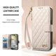 thumbnail image 4 of Funda tipo cartera FOXDOCK para Samsung Galaxy S26, estampado de diamantes, con ranuras para tarjetas, soporte y cremallera - Blanco, 4 of 6