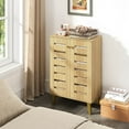 thumbnail image 4 of Costway 4-Tier Wooden Shoe Storage Cabinet with Doors Removable Shelves for Entryway, 4 of 11