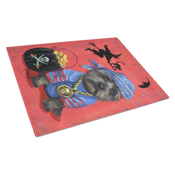 Carolines Treasures PPP3044LCB Cairn Terrier Black Pirate Halloween Glass Cutting Board Large, 12H x 16W, multicolor
