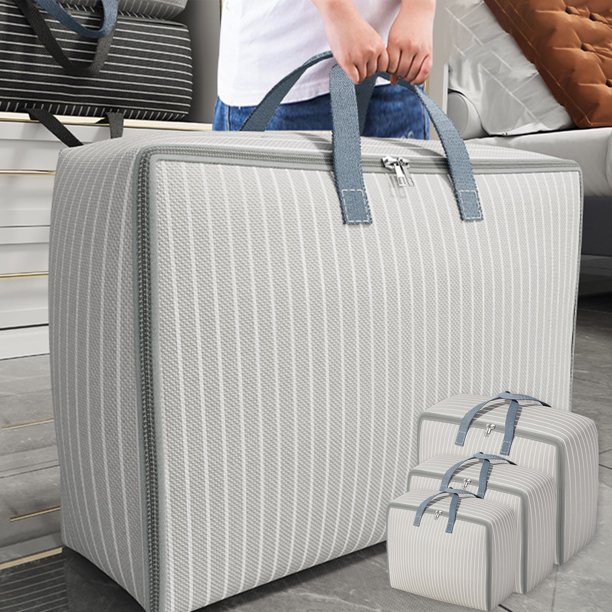 Bolsa de Almacenamiento de Tela Grande, Organizador de Viaje Impermeable,  Tela Oxford Resistente, Capacidad Extragrande, Asas Reforzadas, Multiusos 