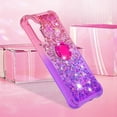 thumbnail image 6 of Clear Case for Samsung Galaxy A34 with Kickstand for Girls Women, Liquid Glitter Sparkle Bling Cute Case Gradient Quicksand Cover for Samsung Galaxy A34 JB Pink Mauve, 6 of 7