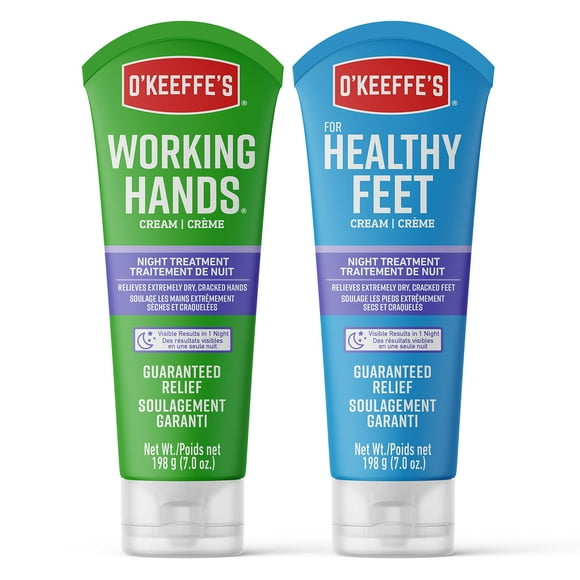O'Keeffe's Working Hands Crème de Nuit pour les Mains et Pieds Sains, Crème de Nuit pour les Pieds, Tube de 7 Onces